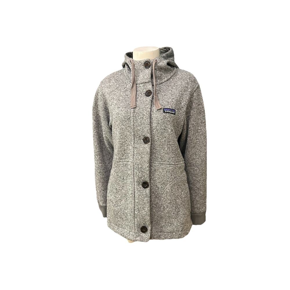 Patagonia Better Sweater Hoodie Jacket Gray Button Front Fleece Women’s M -
